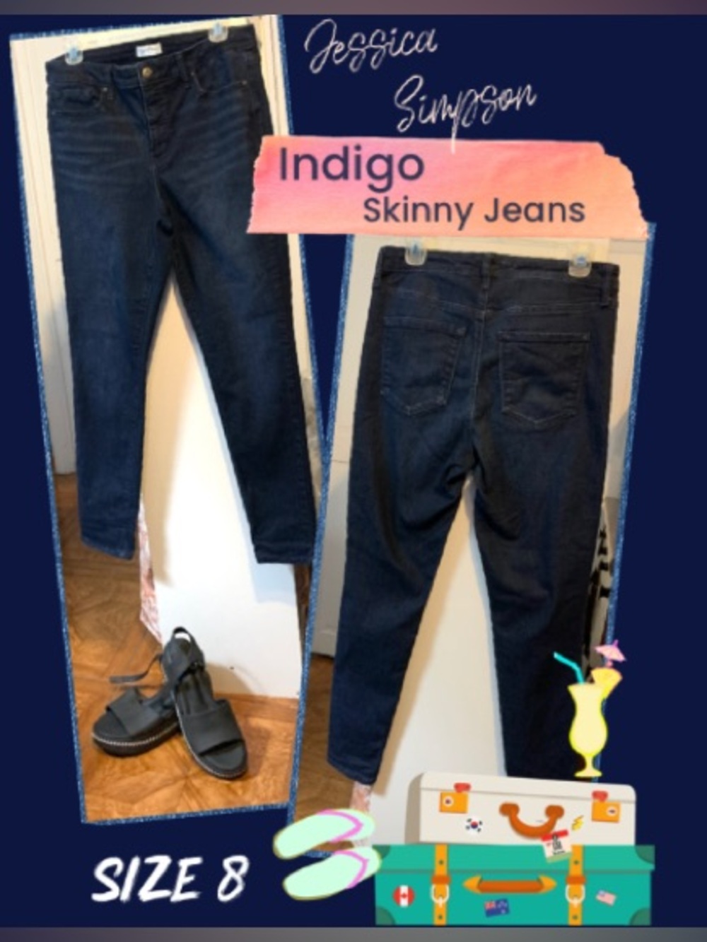 Jessica Simpson Indigo Skinny Jeans - Dark Blue